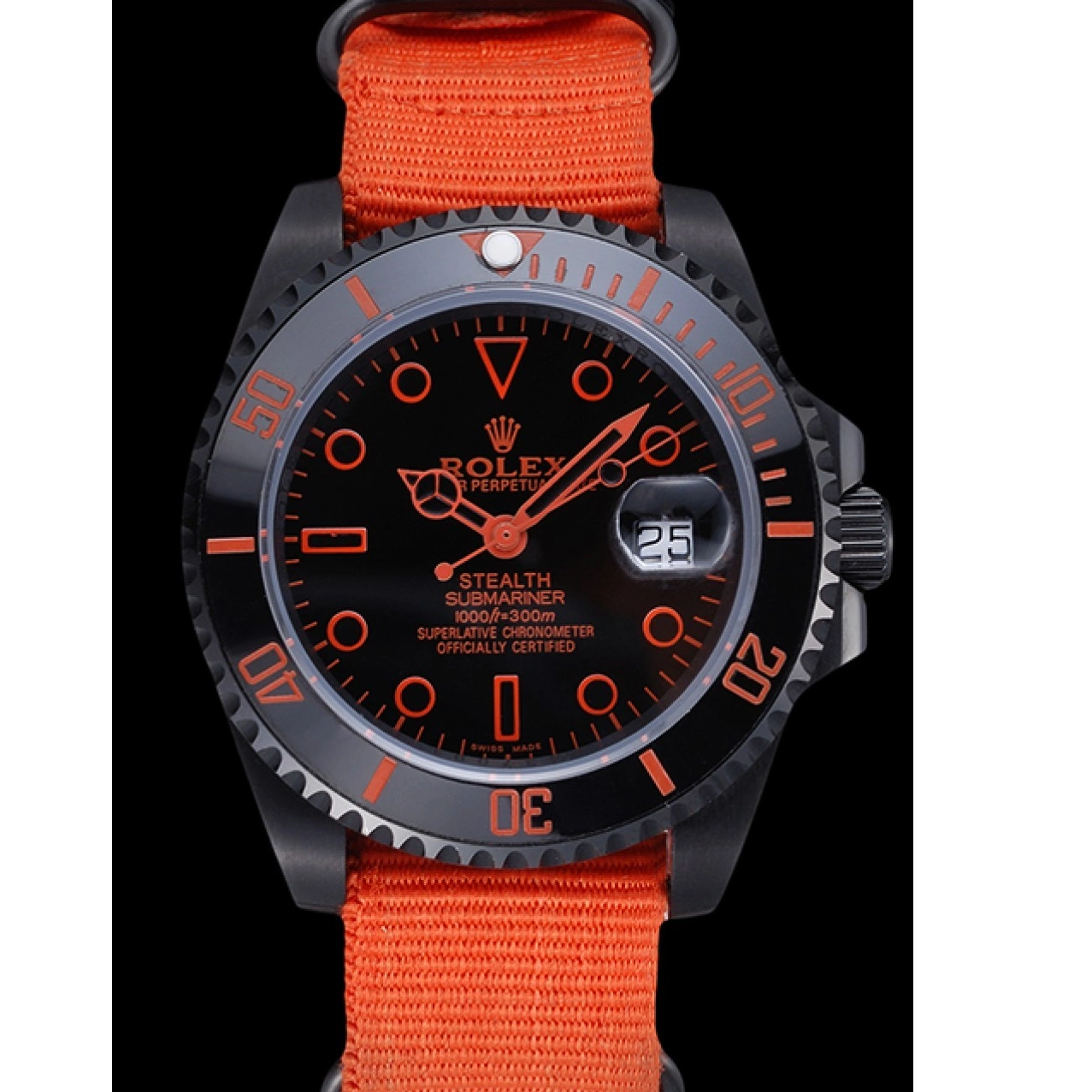 Aaa replica watch Stealth 622011 Nylon Orange Strap Submariner Rolex 0514